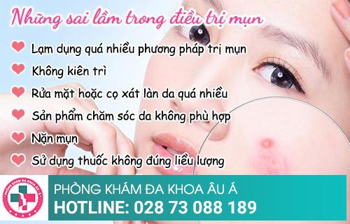 Sai lầm trong điều trị mụn